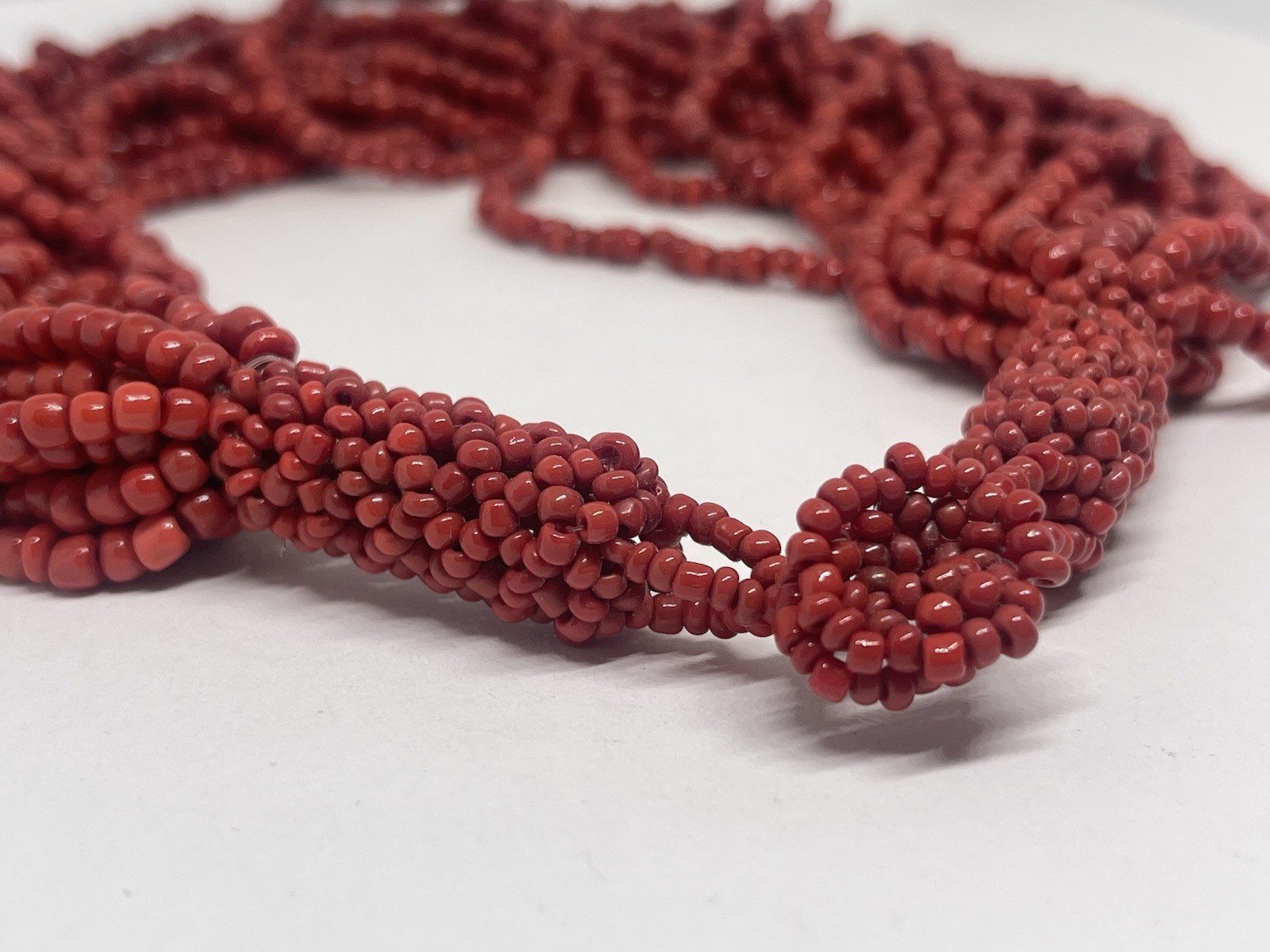 Red Jasper Chalcedony Statement Beaded Necklace L… - image 3