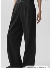 ALO Yoga Suit Up Trouser Black Wide-Leg Performance Pants M