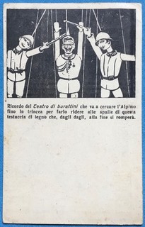 FRANCHIGIA MILITARE ILLUSTRATA TEATRO DI BURATTINI PRIMA GUERRA MONDIALE