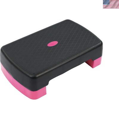 18 Workout Aerobic Stepper Step Platform With 2 Risers, Lightweight Portable Up