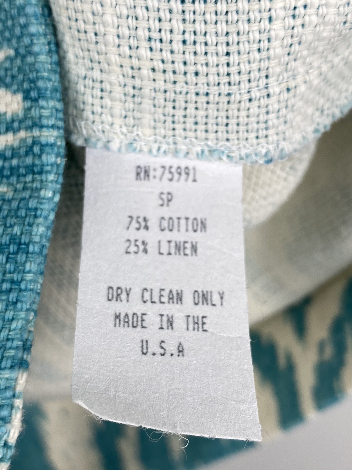 Giacca blazer damascato donna blu acqua e bianco vintage dipinto pony taglia media