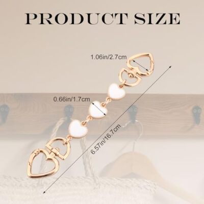 2pcs Purse Extender Chain - Heart Design, Alloy, 6.5 Inch, Handbag Strap Extender For DIY Bag Accessories - View #8