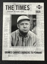 2001 Upper Deck Legends of NY Baseball Card #168 Burleigh Grimes