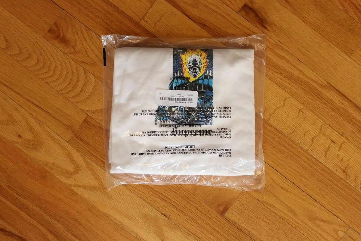 Supreme Ghost Rider Tee White SS19 Size XL DS New in Plastic Marvel T Shirt Rare