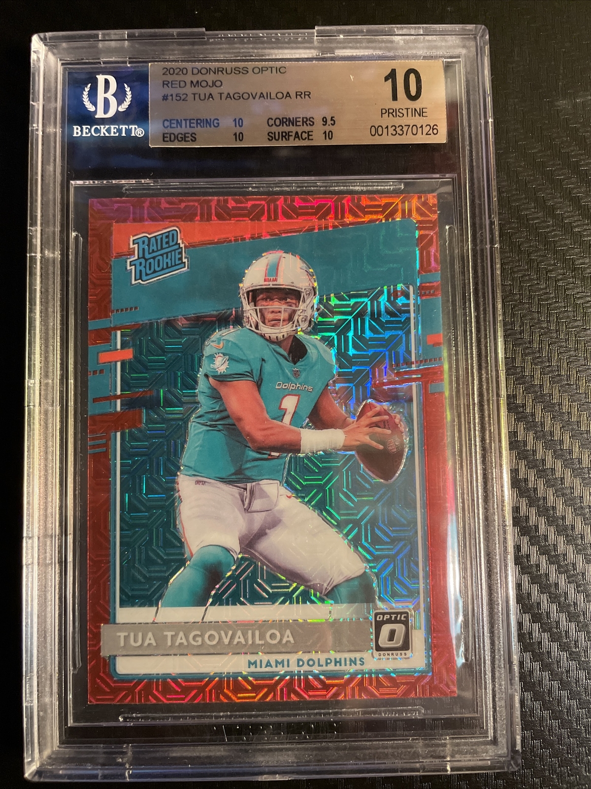 2020 Optic Tua Tagovailoa Dolphins Rated Rookie red mojo bgs 10 pristine POP 1