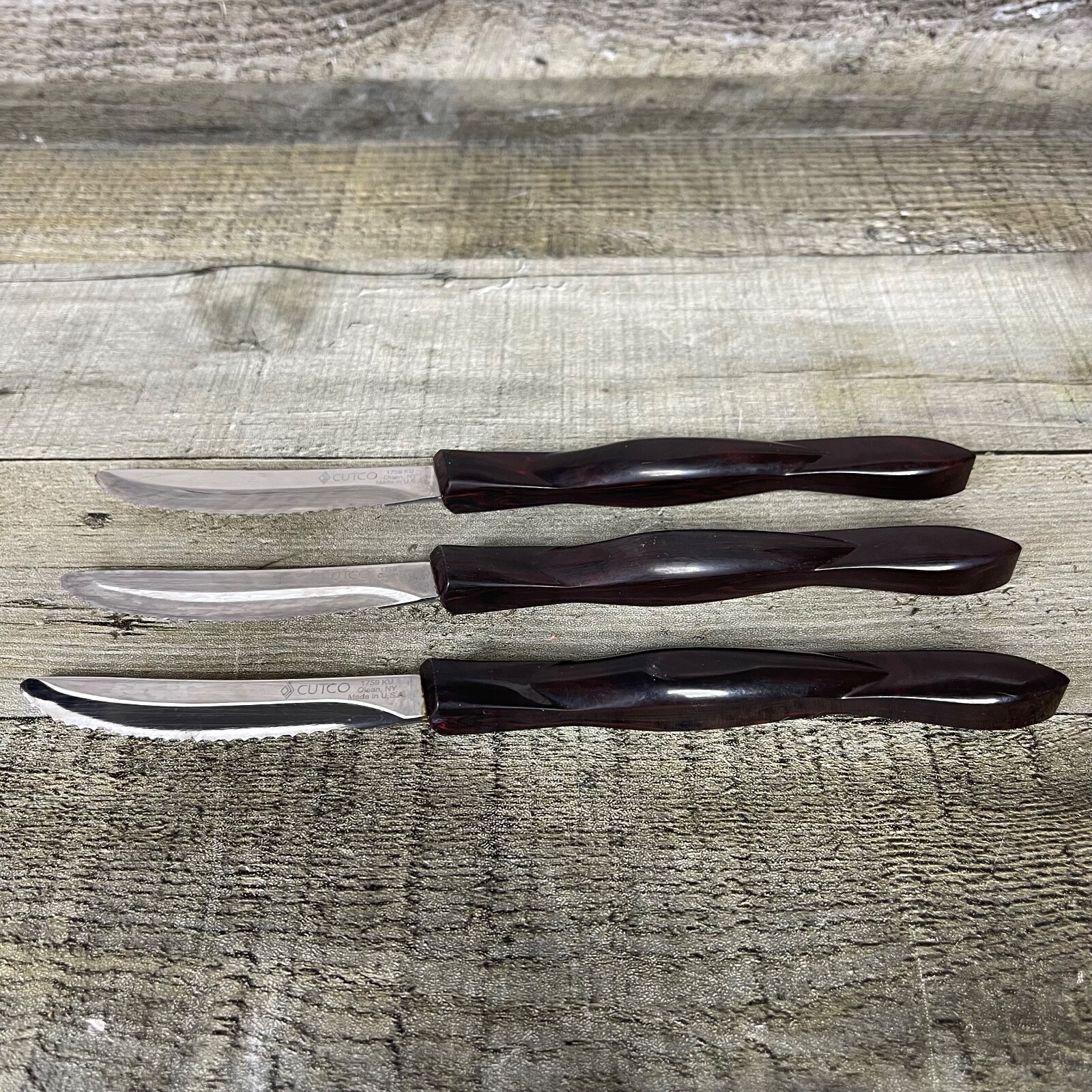 Vintage CUTCO 1759 KU Steak Knife Brown Handle Made In USA Lot of 3 eBay