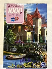 Sure Lox - Artist Series - 1000 Piece Puzzle - "Mansion by the Lake" - NIB