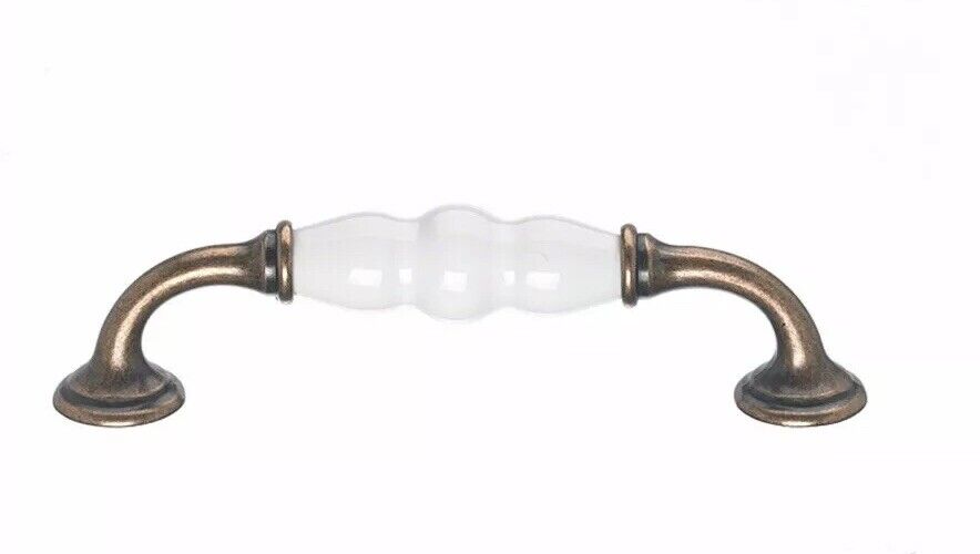 Top Knobs 6” 152mm D Drawer Pull Brushed Copper & White