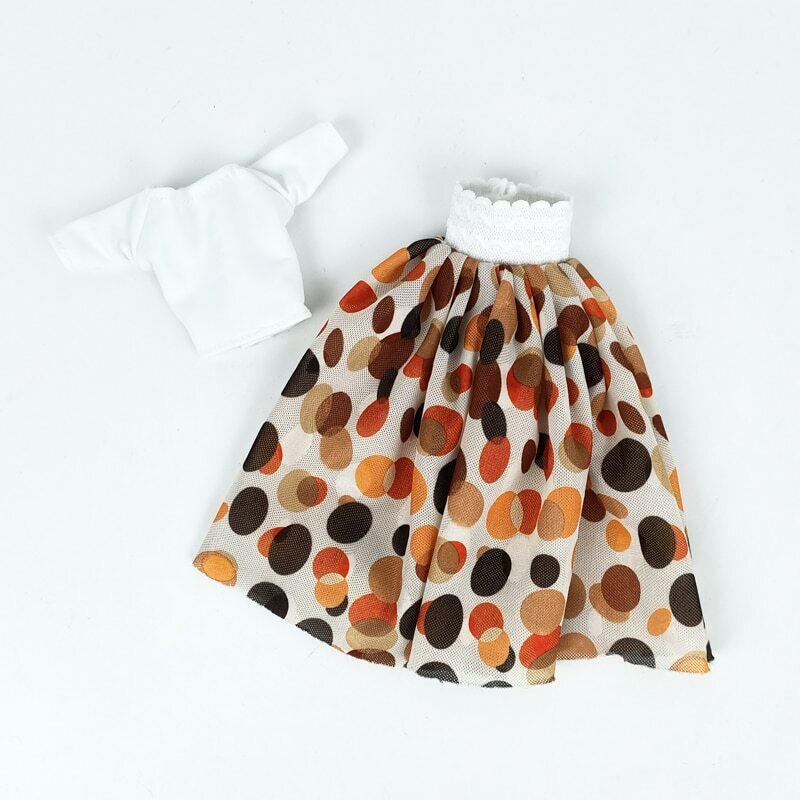 Colorful Polka Fashion Doll Clothes Set For 11.5" Doll Outfits Shirt Skirt 1/6