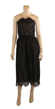 Victor Costa Neiman Marcus Vintage 80s Black Lace Cocktail Formal Party Dress 6