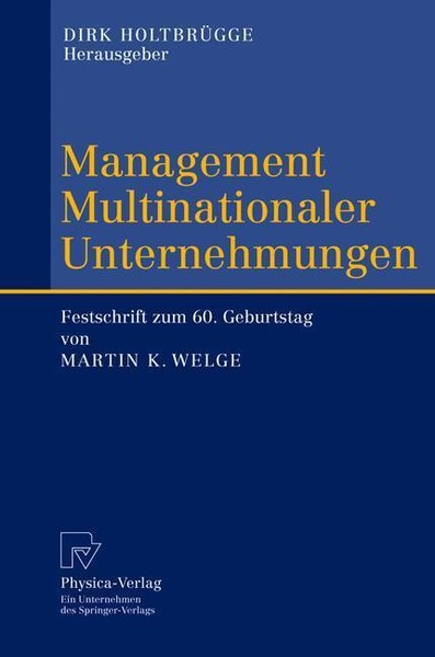 Management Multinationaler Unternehmungen | Buch | 9783790801231-image