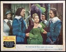 THREE MUSKETEERS Orig Movie Lobby Card Poster Lana Turner Swashbuckler Adventure