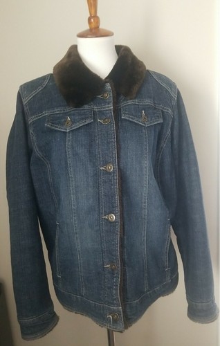 Faux Fur Lined Denim Jean Jacket 