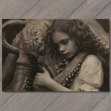 Art Print Girl Monster Weird Creepy Imaginary Friend Nightmare Scary Unusual Pet