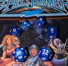Advanced Dungeons & Dragons Role Playing Polyhedral Dice Set Original Blue Base