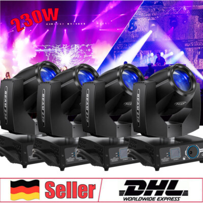 4X 230W 7R Zoom Moving Head 16Prism Bühnenlicht Beam Gobos DMX Bühnenbeleuchtung
