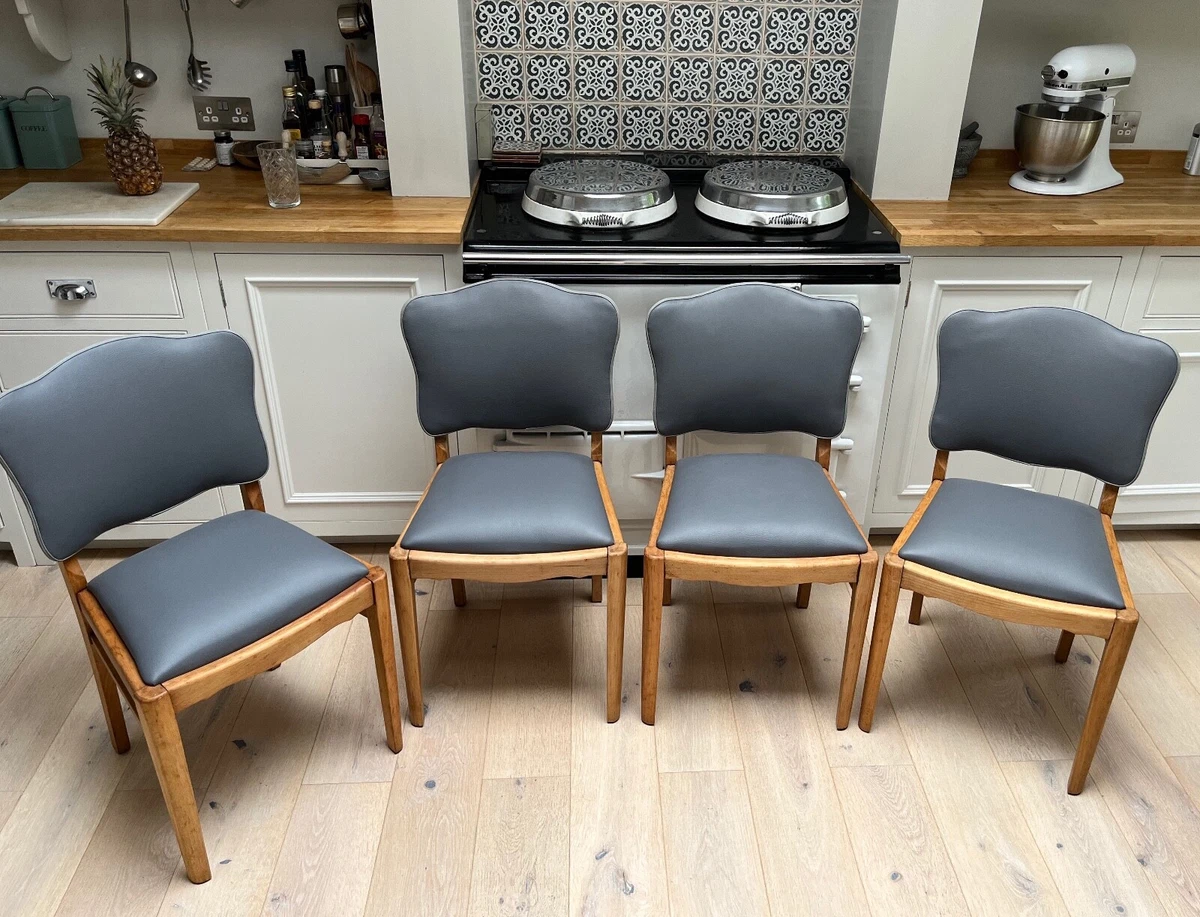 Grey vinyl dining chairs sale