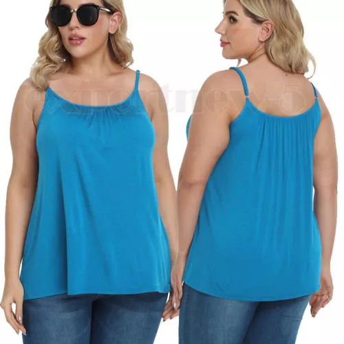 Women Flowy Pleated Camisole with Built-in Bra Loose Casual Sleeveless Tank Tops - Picture 18 of 48