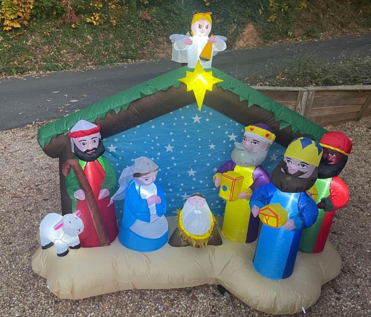8 FT Christmas Inflatables Nativity Scene Outdoor Decorations