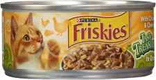 Friskies Canned Tasty Treasures Cat Food, Chicken and Cheese in Gravy, 5.5 Oz