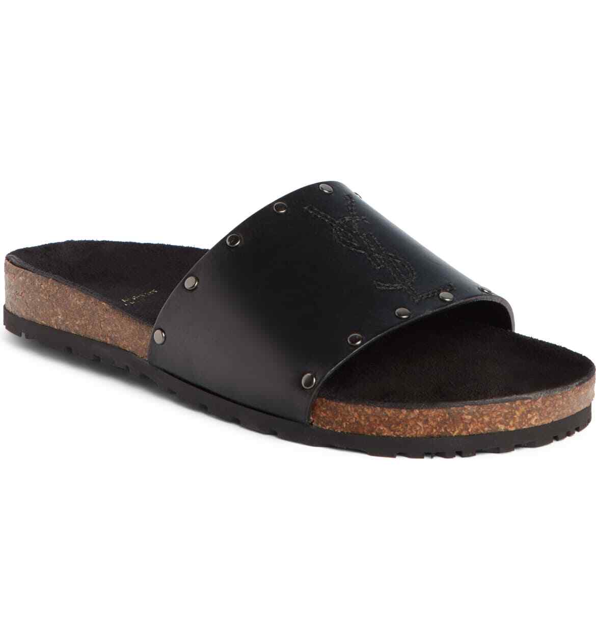 SAINT LAURENT sandali con borchie e logo Jimmy taglia 36