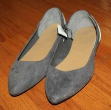 NEW NWT GAP Shoes Womens Grey Glitter Sparkle Heel Pointy Pointed Toe Flats *E1