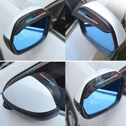 2*Side Mirror Rain Eyebrow Cover Trim For B-M-W 1 2 3 4 5 Series X1 X2 X3 X4 X5 - Picture 6 of 7