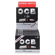 OCB Premium 1 1/4 Rolling Papers + Filter Tips (Full Box of 24 Booklets)
