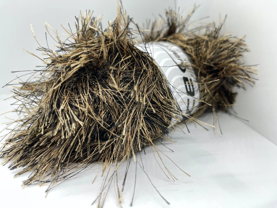 Long Eyelash 100gr Camel Black 81542 Ice Yarns Extra Long Eyelash Yarn 100gr 76y - Image 3 of 4