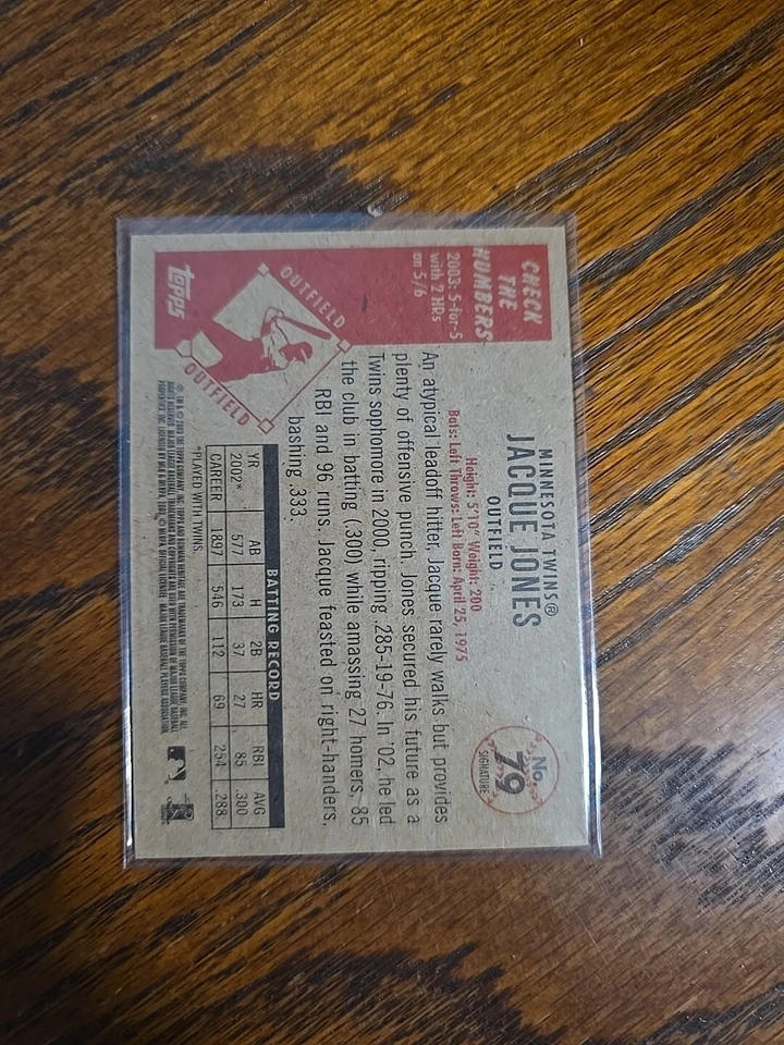 2003 Bowman Heritage Facsimile Signature #79 Jacque Jones Minnesota Twins - Image 2 of 2