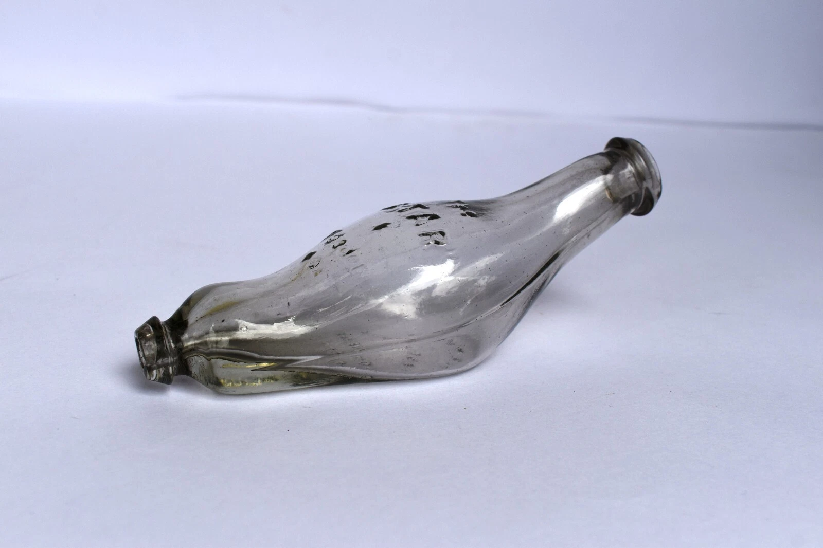 Vintage The Star Feeder Milk Bottle Baby Feeding Victoria Glass Works Howrah F36