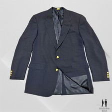 Vintage 42 L Brooks Brothers Blazer Jacket Navy Golden Buttons Two Buttons