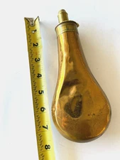 Vintage  JW Hawksley Brass Black Powder Muzzle Loading Flask