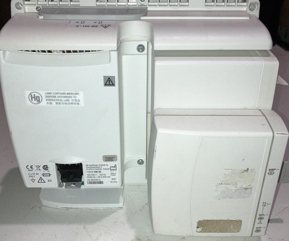 GE Datex Ohmeda S/5 F-FM-01 Patient Monitor With NIBP & Printer TESTED - Image 3 of 3