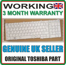TESTED Original Toshiba Satellite L655 L655D UK Keyboard White