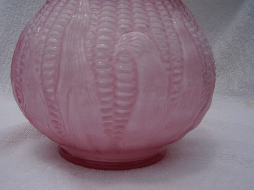 Rare Fenton for L G Wright Glass Corn Maize Rose Pink Pitcher - Picture 9 of 12