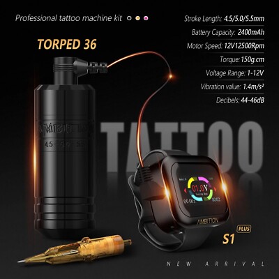 Ambition Torped 36 Brushless Motor RCA Rotary Tattoo Machine