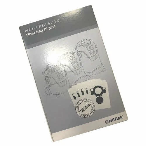 Sacchetti in microfibra Nilfisk originali Aero 21 Aero 26 Aero 31 , VL200 conf