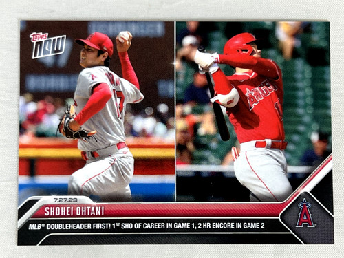 SHOHEI OHTANI 2023 TOPPS NOW 1st SHUTOUT & 2HR DOUBLEHEADER #625 ANGELS DODGERS