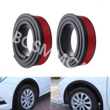 Car Wheel Eyebrow Arch Protector Trim Rubber Fender Moulding Flares Black 2pcs