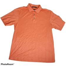 Nike Tiger Woods Polo Preppy Golf Shirt Mens M Solid Salmon Peach Fit Dry