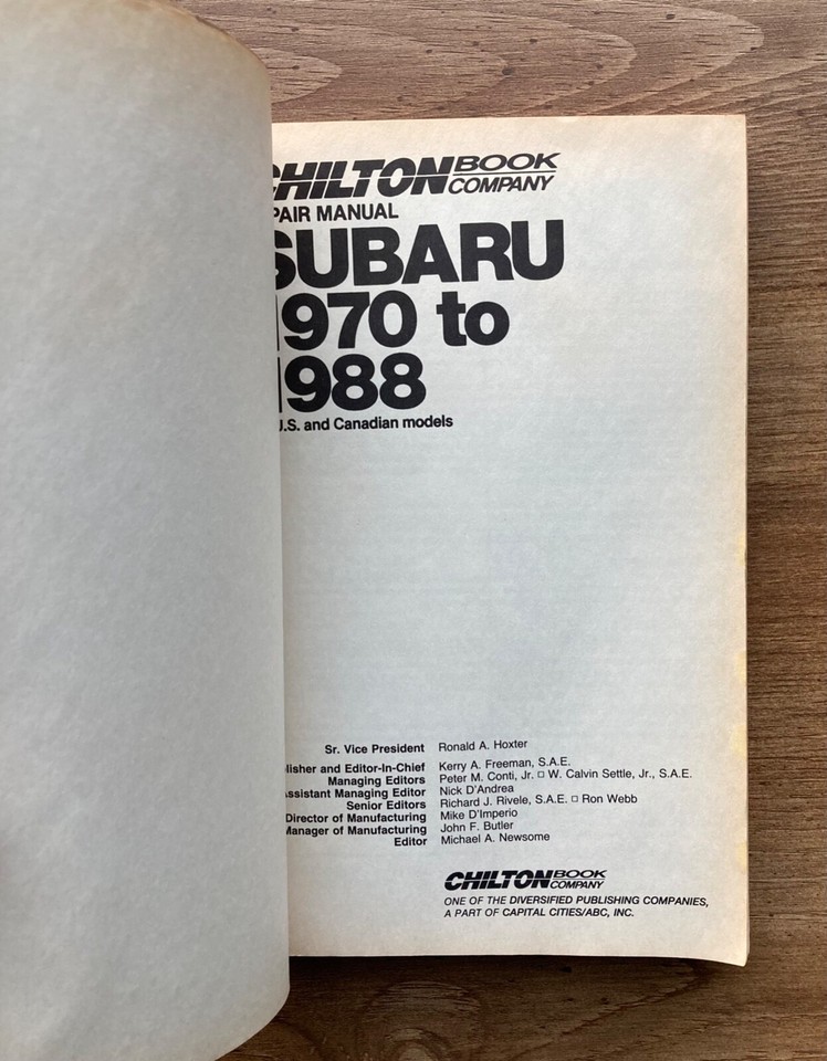 Chilton Repair Manual Subaru 1970 To 1988 All US Canadian Models chilton-repair-manual-subaru-1970-to-1988-all-us-canadian-models