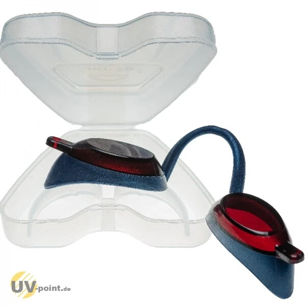 Flexi Solarium Gafas de Protección Ocular Gafas UV para Banco de Sol en Estuche (Azul)