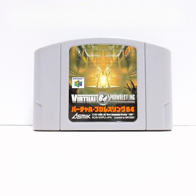 Virtual Pro Wrestling 64 Nintendo N64 JP Game Cart Battery Replaced Used