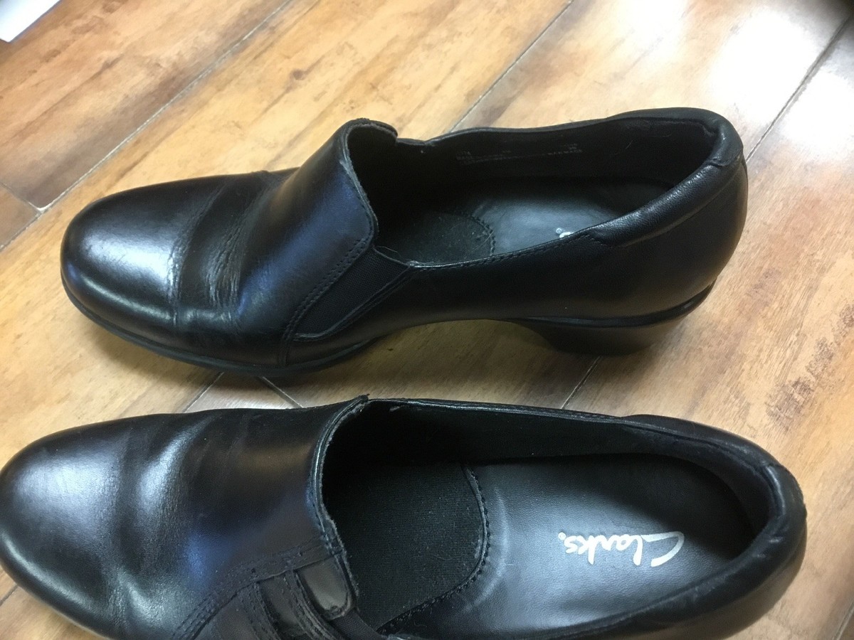 Clarks-Black Shoes-#81774-Leather-Flex Sole-Excellent Cond Clarks-Black Shoes-#81774-Leather-Flex Sole-Excellent Cond
