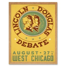 Advertising Chicago Lincoln Douglas Debate Framed Print
