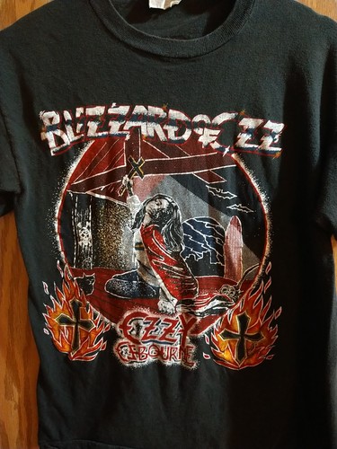 Ozzy Osbourne Blizzard Of Ozz Concert 1980s Shirt Def Leppard True Vintage MED - Picture 6 of 22