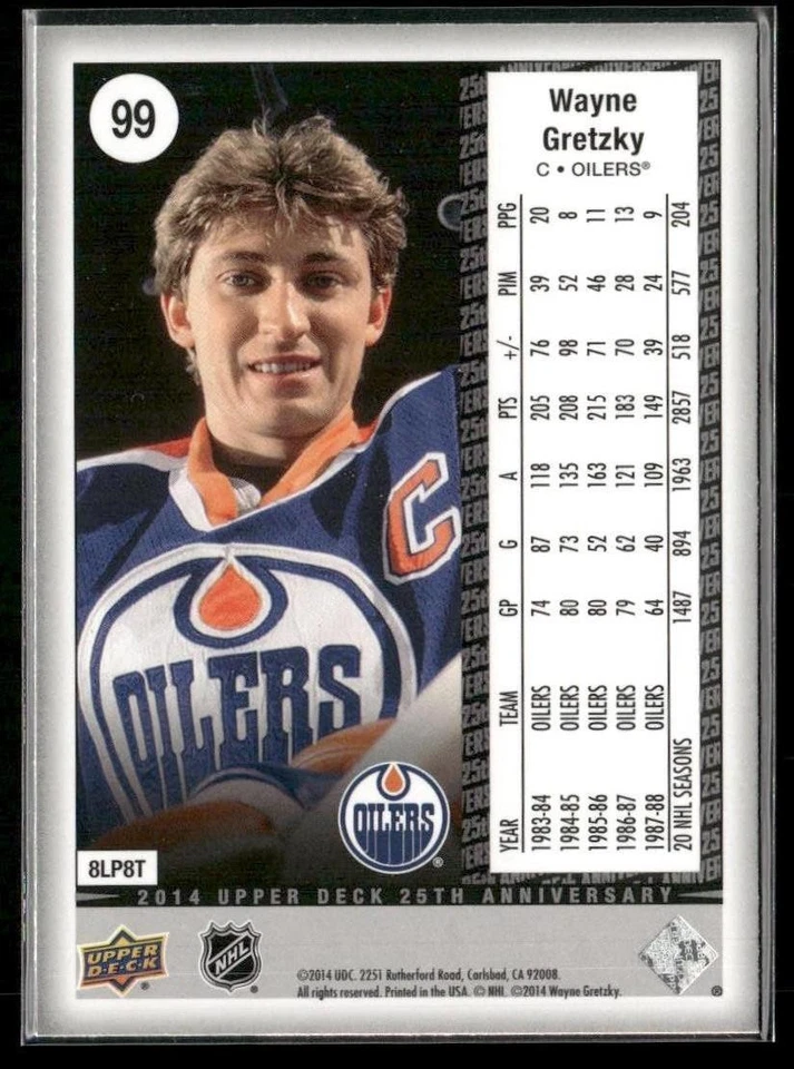 2014 Upper Deck 25th Anniversary Wayne Gretzky #99 Edmonton Oilers - Image 2 of 2