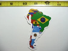 SOUTH AMERICA SMALL STICKER DECAL MAP FLAG COUNTRY OUTLINE CONTINENT SILHOUETTE