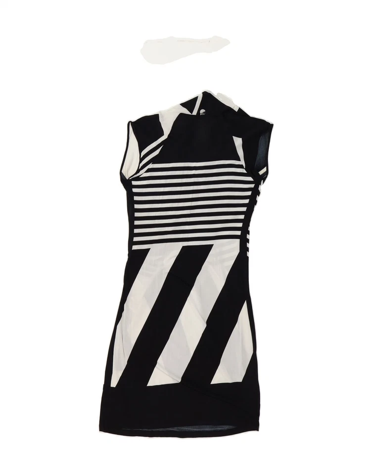 ROCCOBAROCCO Womens Sleeveless Sheath Dress EU 42 Large Black Striped KW14 - Image 2 of 4